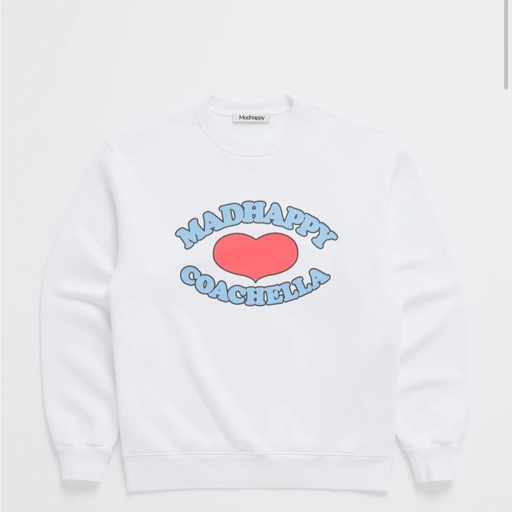 MADHAPPY COACHELLA RARE BIG HEART FLEECE CREWNECK- BRAND NEW